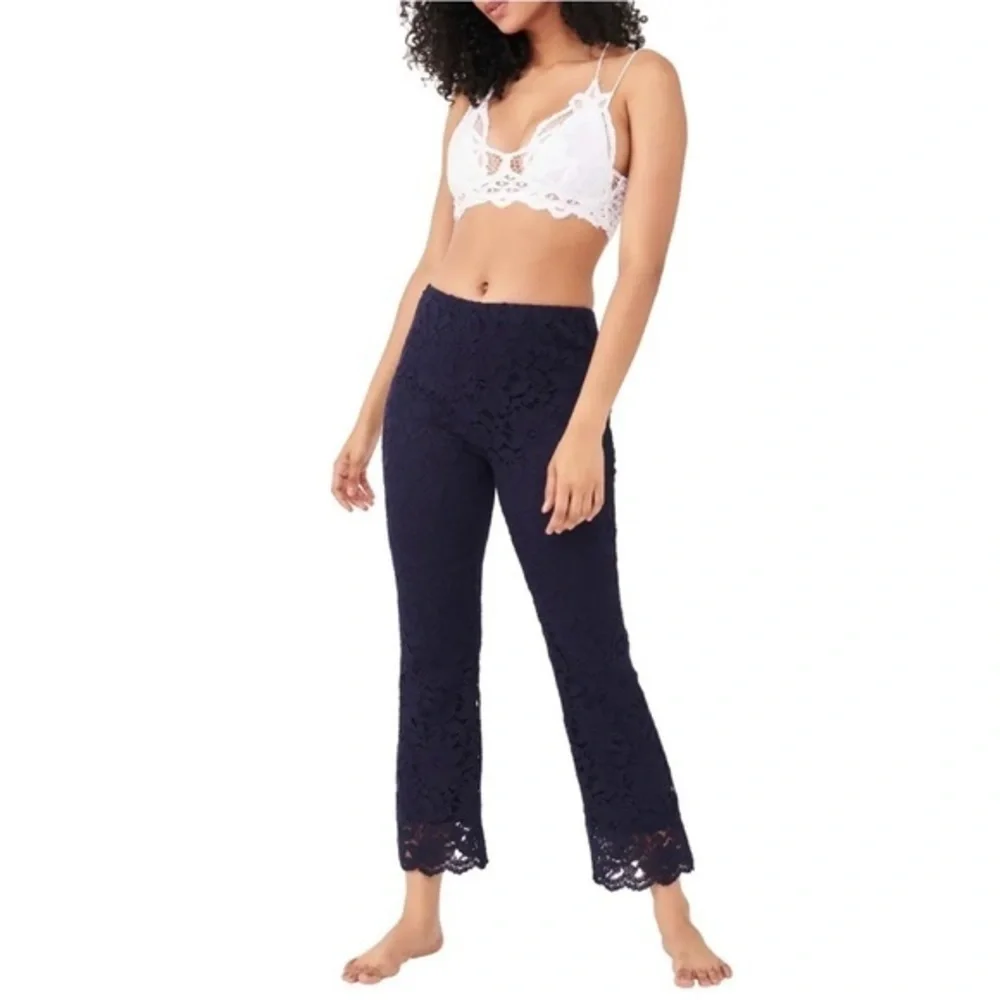 Wild Laces Pull-On Crop Flare Pants FREE PEOPLE